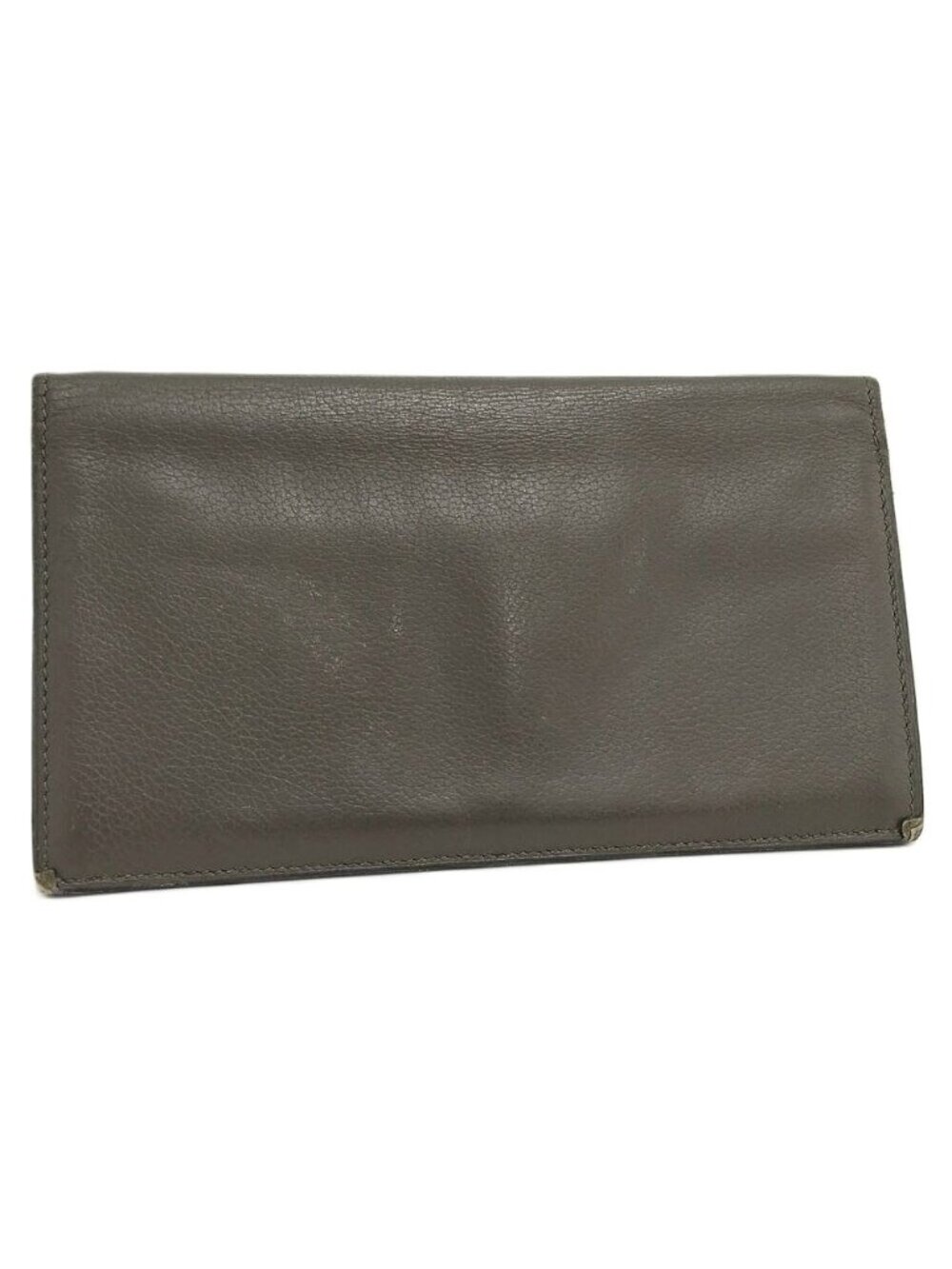 Hermes Citizen Twill Long Silk'in Bifold Wallet Leather Khaki